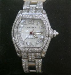CARTIER STAINLESS STEEL WATCH WITH 381 DIAMONDS  ( APPROXIMATELY 6 CARATS ) 889232-1