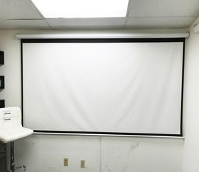 New In Box $60 Manual 100” 16:9 Projector Screen Manual Pull Down Matte White 87x49”