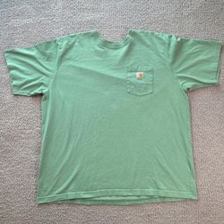 Carhartt Mens T Shirt K87 Short Sleeve Pocket Green 2XL