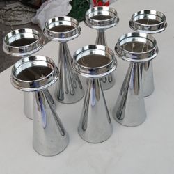 Ikea 7pc Silver  Pillar Candle Holder