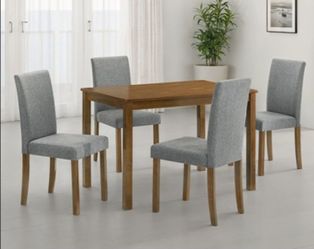 Brand New Oak & Grey 5pc Dining Table Set