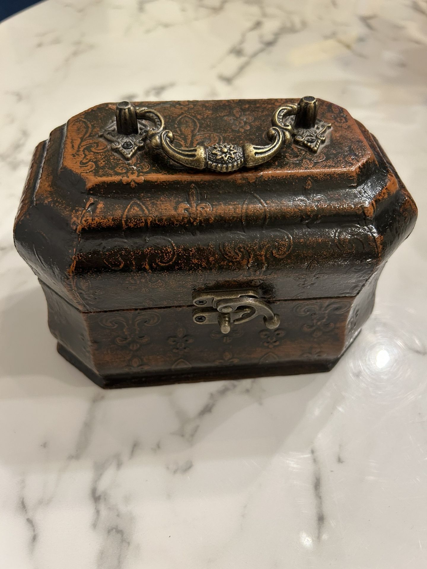 Antique Trunk Chest Brown trinket Box