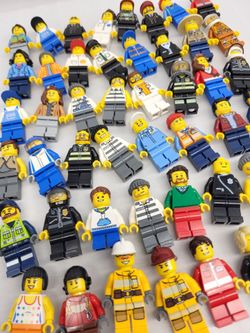 Lot of 50 Lego City Minifigures Firefighters Police Construction Worker Kid Pilot Farmer Robber