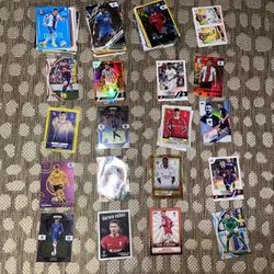 Mystery Box Sports Card Lot Over $300 Value Soccer Cards Over 120 Cards & 14 Stickers 