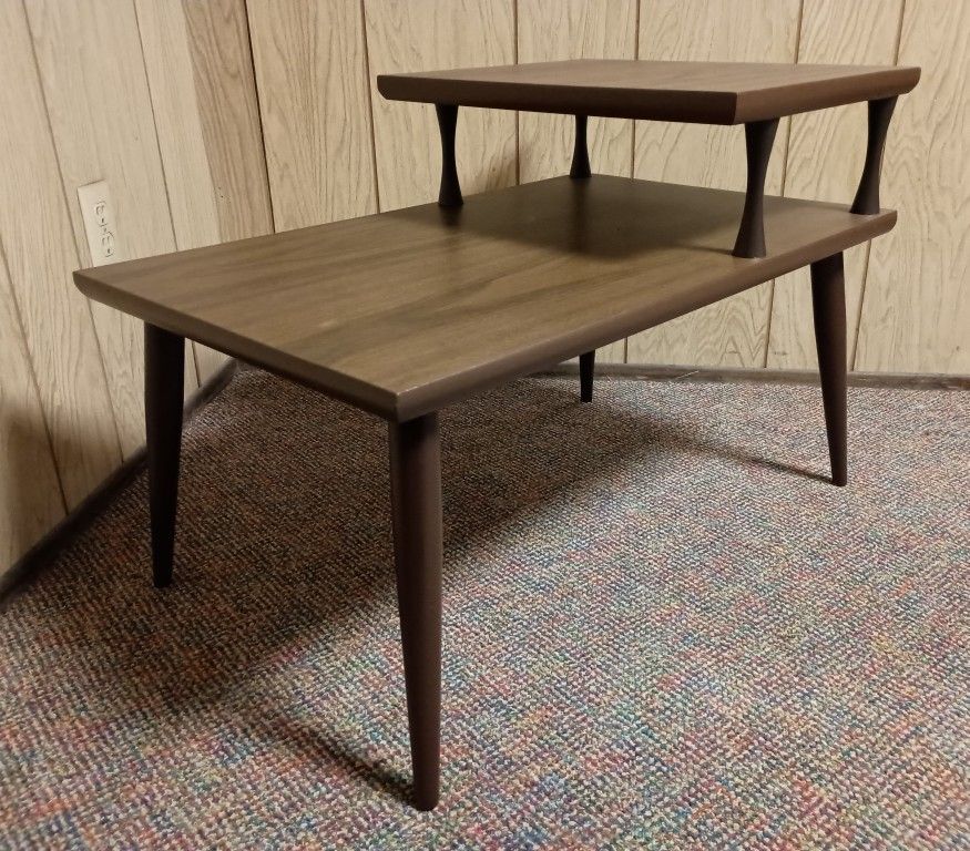 Mid Century Modern Double Tier Step End Side Table - *Please Note*