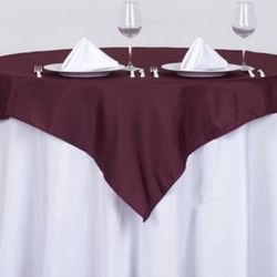 10 Used Overlay Table Clothe Color Burgundy 