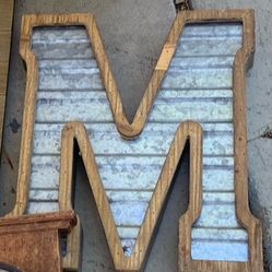 Letter M Farmhouse Decor Like 1 Ft Tall