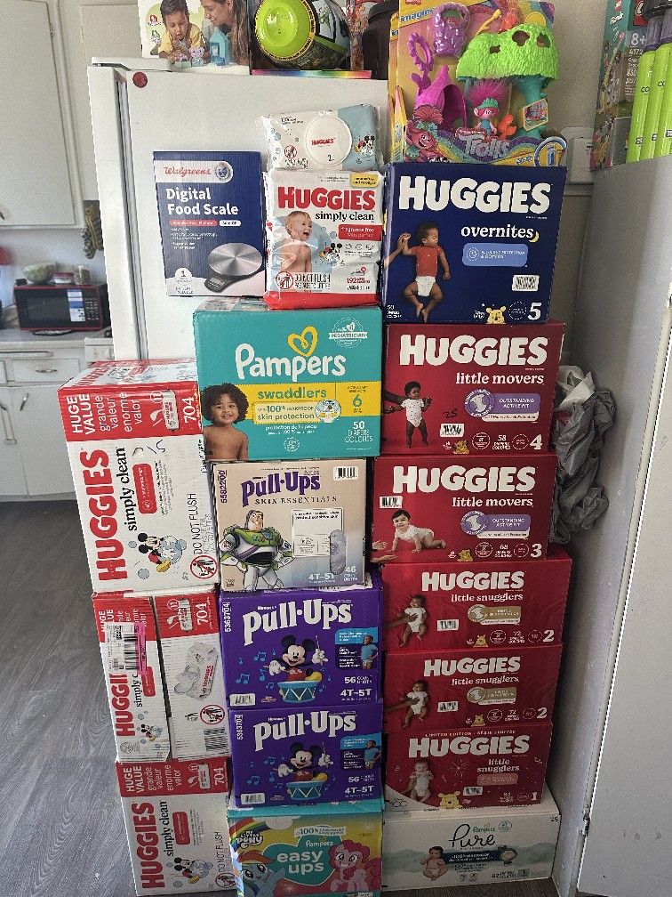 HUGGIES, PAMPERS N WIPES