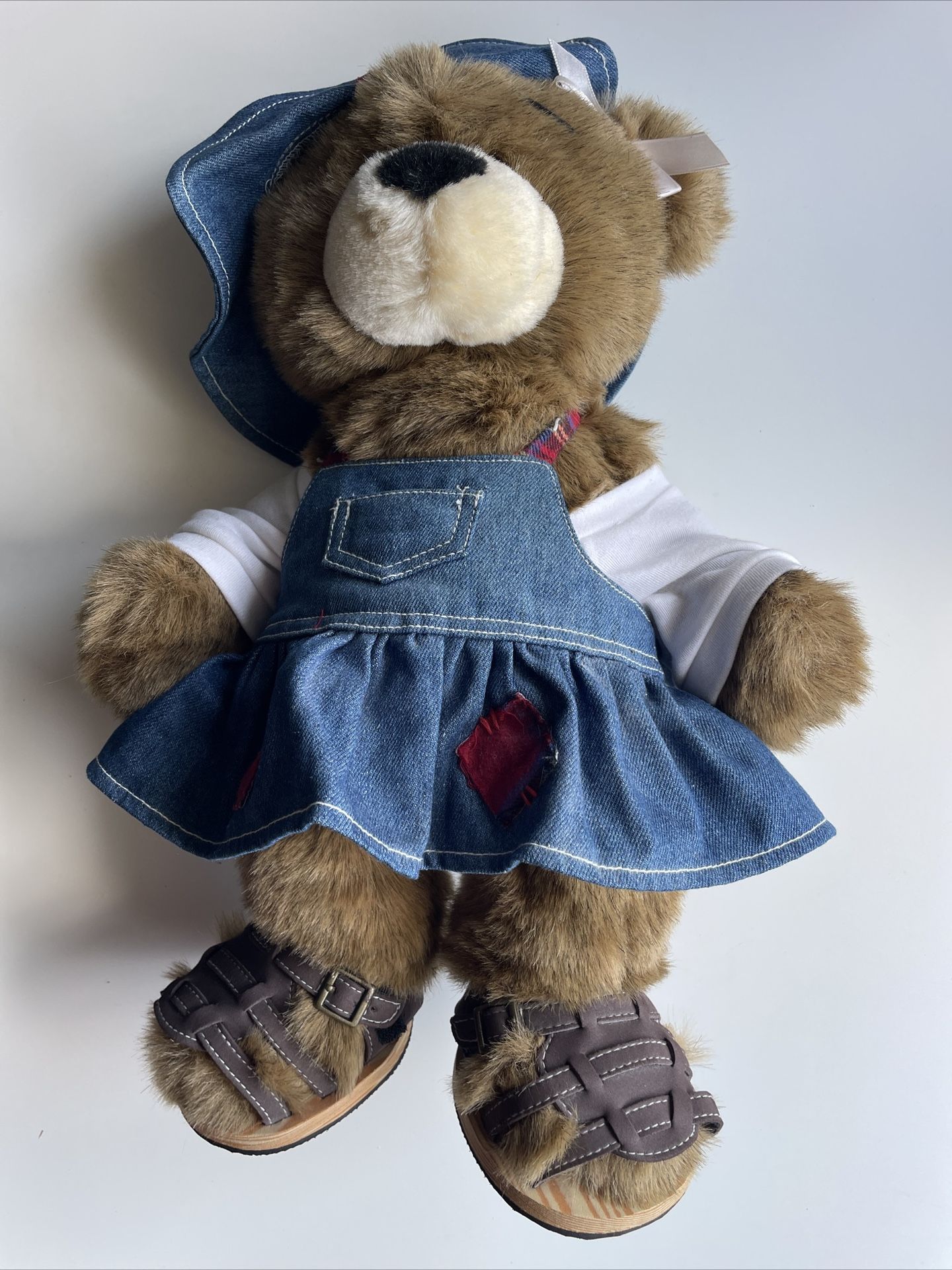 Vintage Build A Bear Workshop Brown Teddy Bear Plush BABW Stuffed Animal 1997