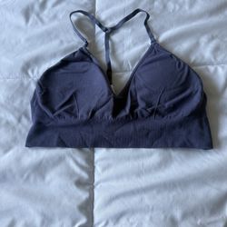 Purple Seamless Sports Bra | Racerback Adjustable Strap | Light Support Athletic Bralette (S)