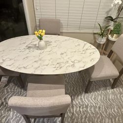 Marble Oval Dining Table 