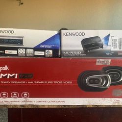 Complete car Or  motorcycle Stero System  Polk Speaker's, Kenwood Stero An Qm0