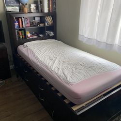 Captain Bed With Book Case Headboard
