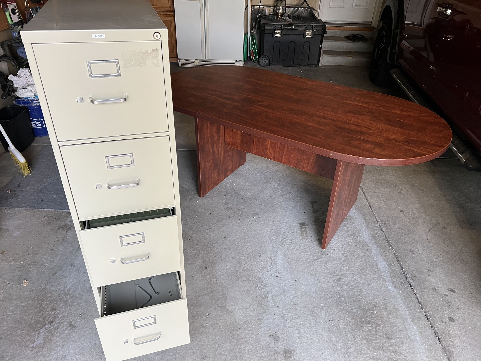 Conference Table And File Cabinet