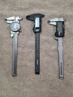 Lot of 3 Calipers – Dial, Digital, and Digital