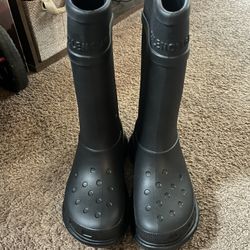 Black Balenciaga Croc Boots 