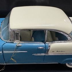 Franklin Mint 1:24 1955 Chevy Bel Air Nomad - Blue/White - READ: Missing Mirror