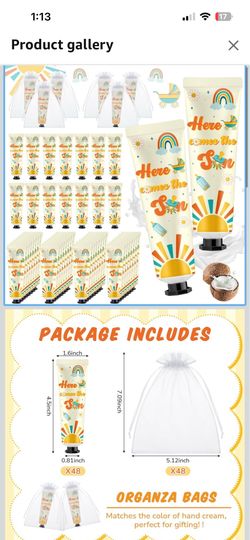 50 Sets Here Comes The Son Hand Cream Gifts Bulk Baby Shower Hand Cream Travel Size Lotion Bulk Son Party Supplies Favors Birthday for Guest