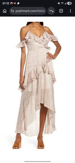 Florets Studios Cold Shoulder Asymmetrical Dress