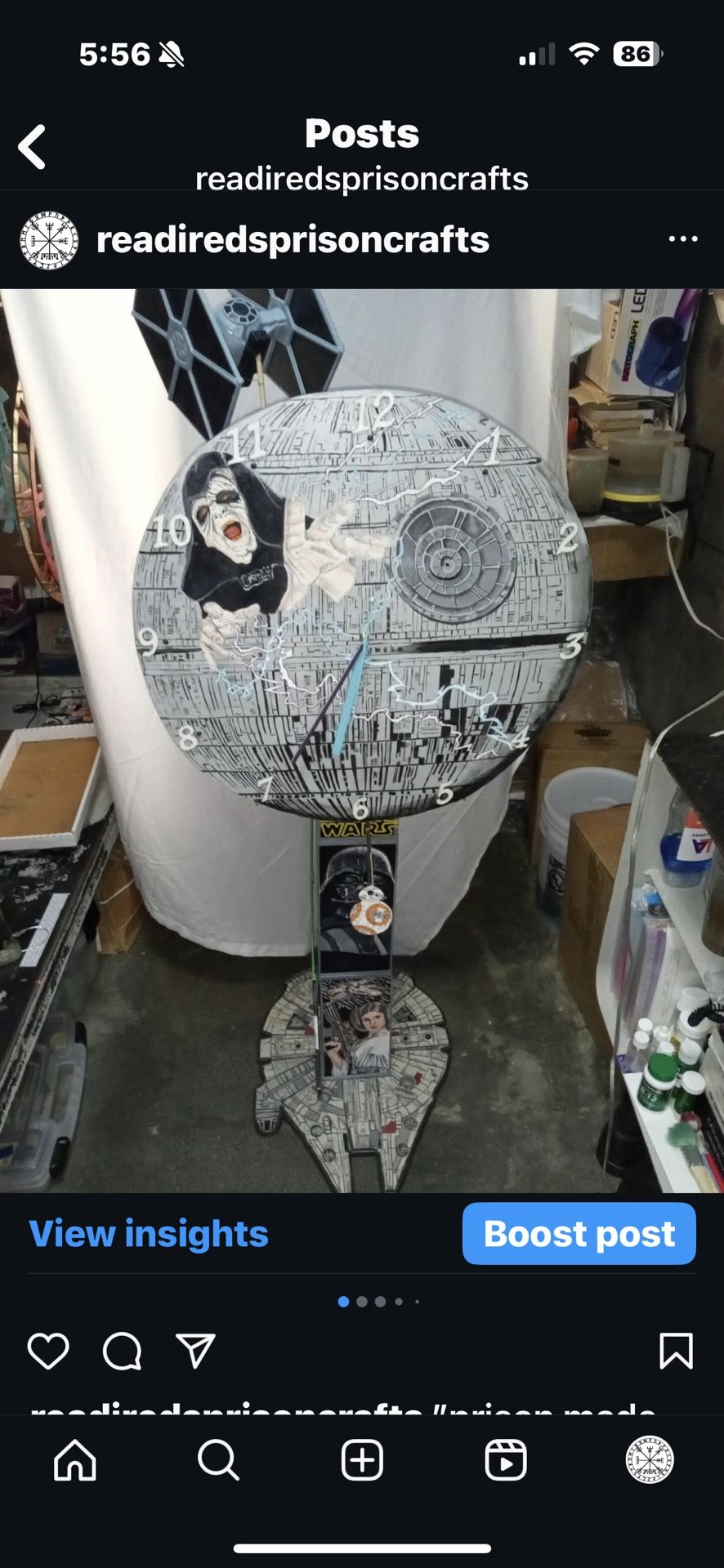 Handcrafted Star Wars Clock