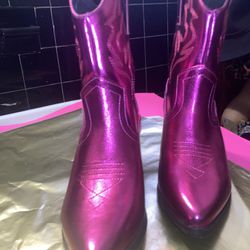Cowboy Boots, Us Size 8.5, Pink Shimmery 