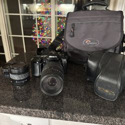 Minolta Maxim 3xi 35mm Camera And 3 Tamron Camera Lens