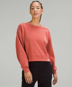 LULULEMON Oversized Cropped Crewneck Sweatshirt Softstream Retail $118