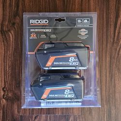 RIDGID 18V 8Ah Max Output EXP Lithium-Ion Battery (2-Pack)