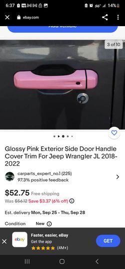 Door handle covers for 2018-2022 Jeep Wrangler