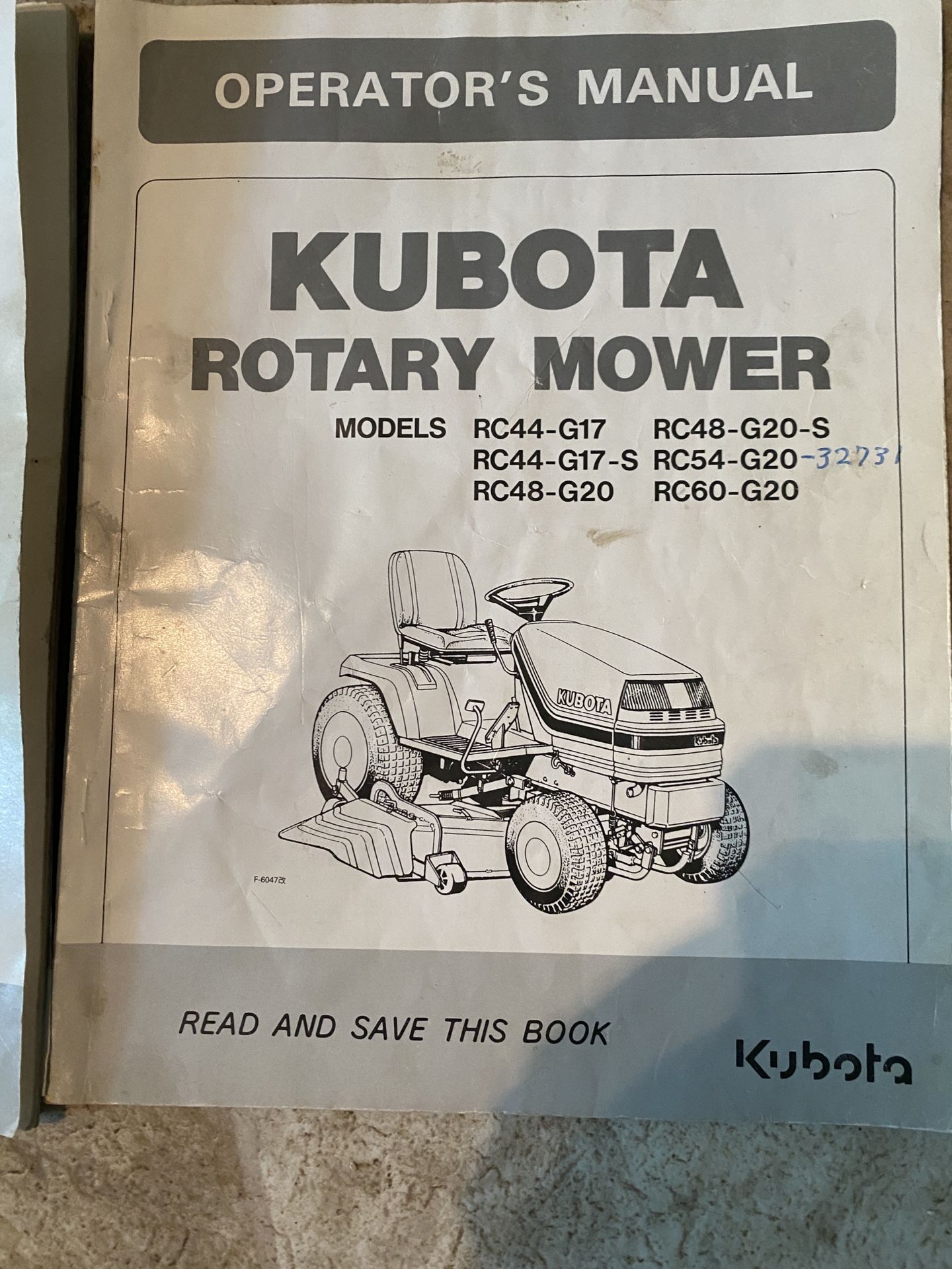 Kubota Rotary Mower Owners manual