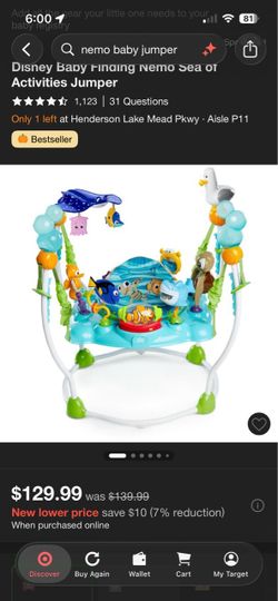 Disney Baby Finding Nemo Sea of Activities Jumper