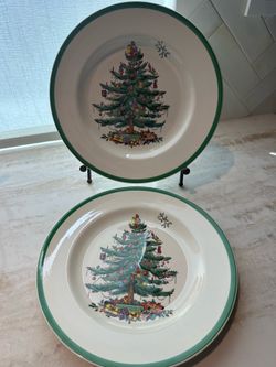 2 Spode dinner plates