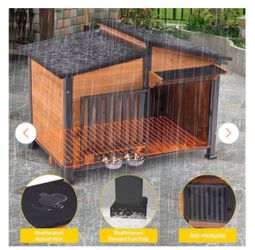 Shop aivituvin Heavy-Duty Wooden Dog House, Outdoor Waterproof Dog House