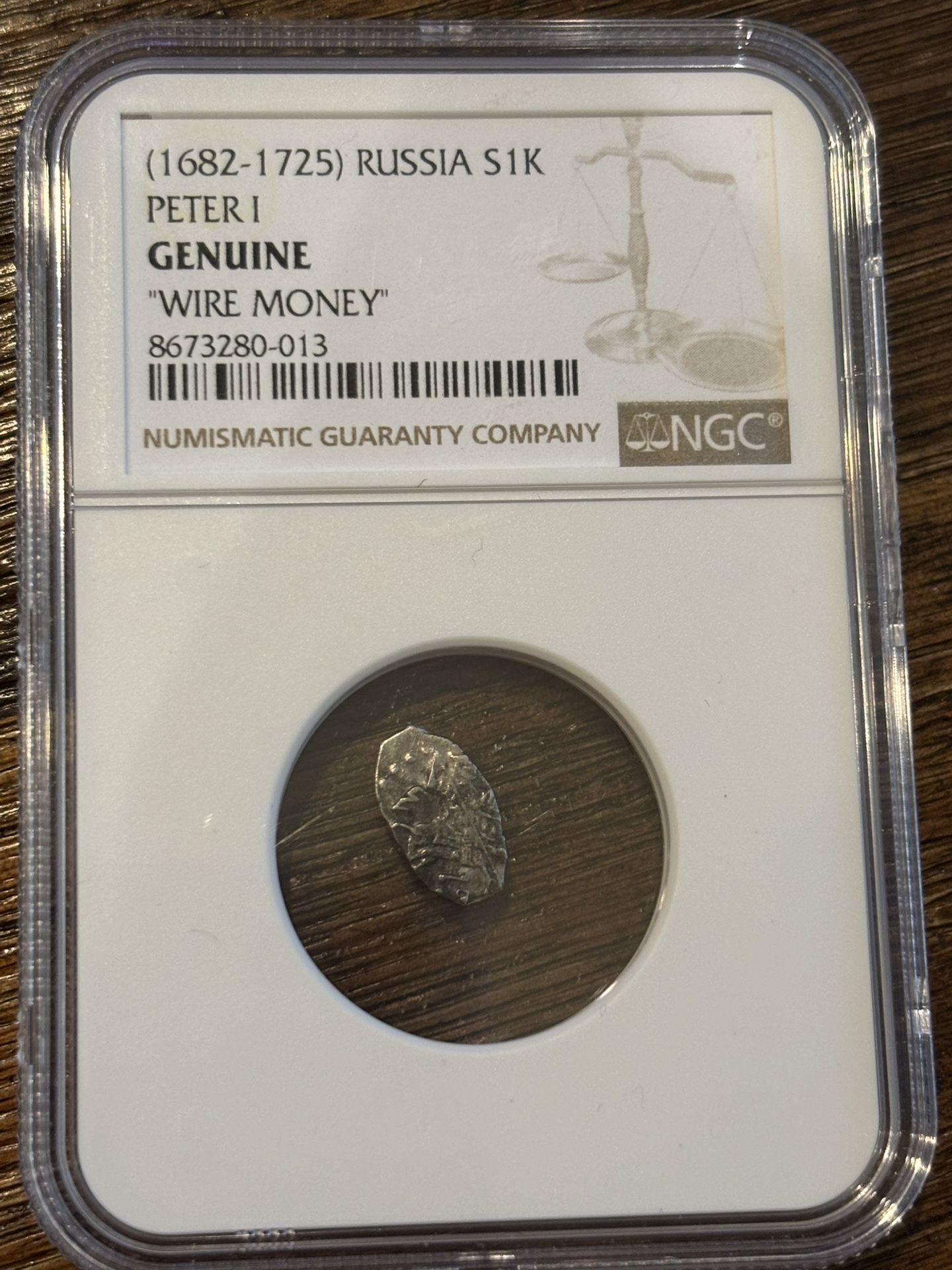 NGC-Certified Russian Silver Coin – Peter the Great (1600s–1700s)