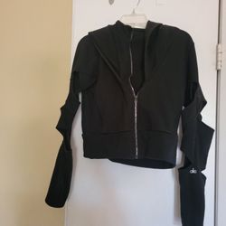 Alo Hooded Front Zip Sweatshirt Sz M