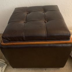 Leather Ottoman Cube