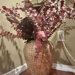 Decorative Vase With Faux Plants 