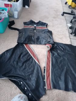 Motorcycle chaps and vest wilsons leather