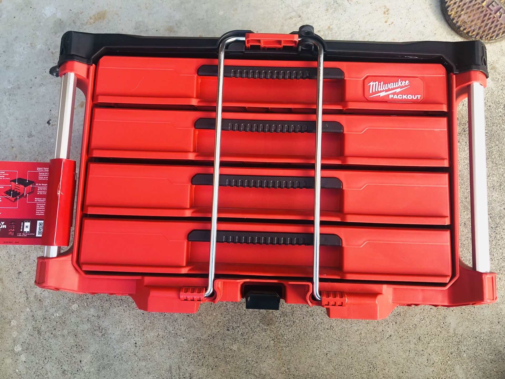Milwaukee PACKOUT 22 in. Modular 4-Drawer Tool Box with Metal Reinforced Corners and 50 lbs. Capacity