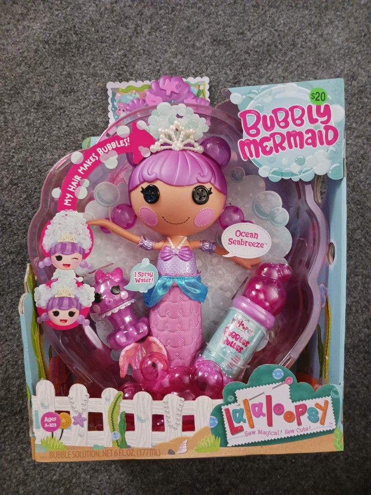 LalaLoopsy Bubbly Mermaid 13" Doll- Ocean Seabreeze