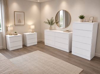 Dresser , chest and 2 nightstands - Cómoda , gavetero y 2 mesitas de noche