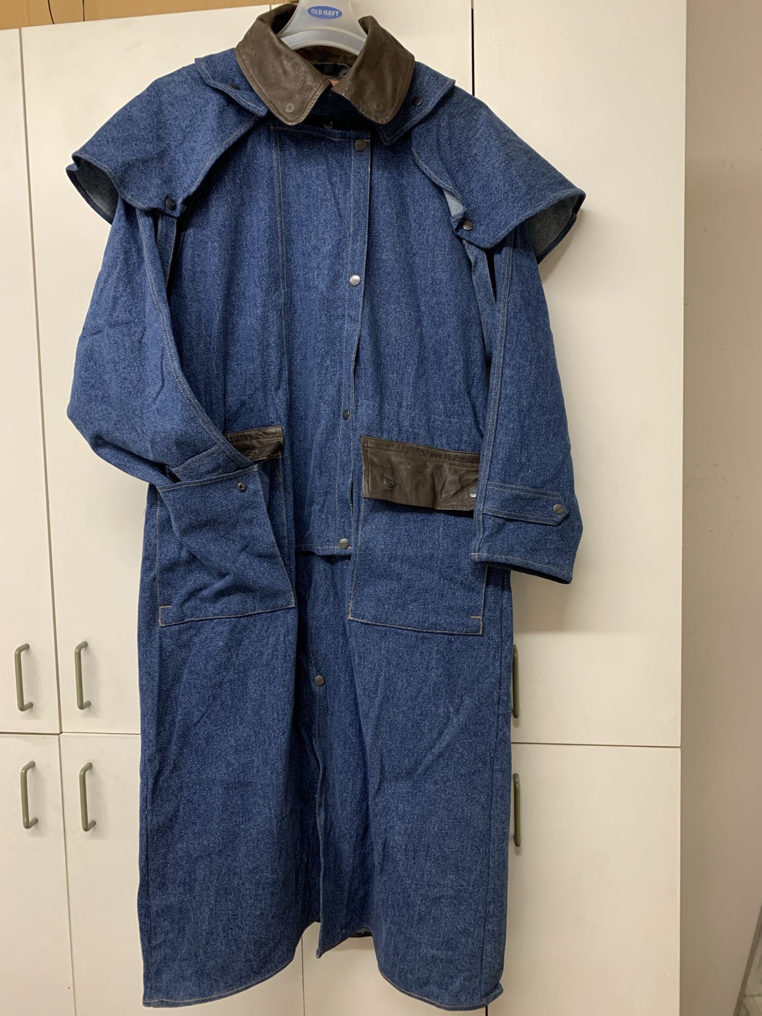Men Blue Denim Duster Coat Jacket By Fox & Fire