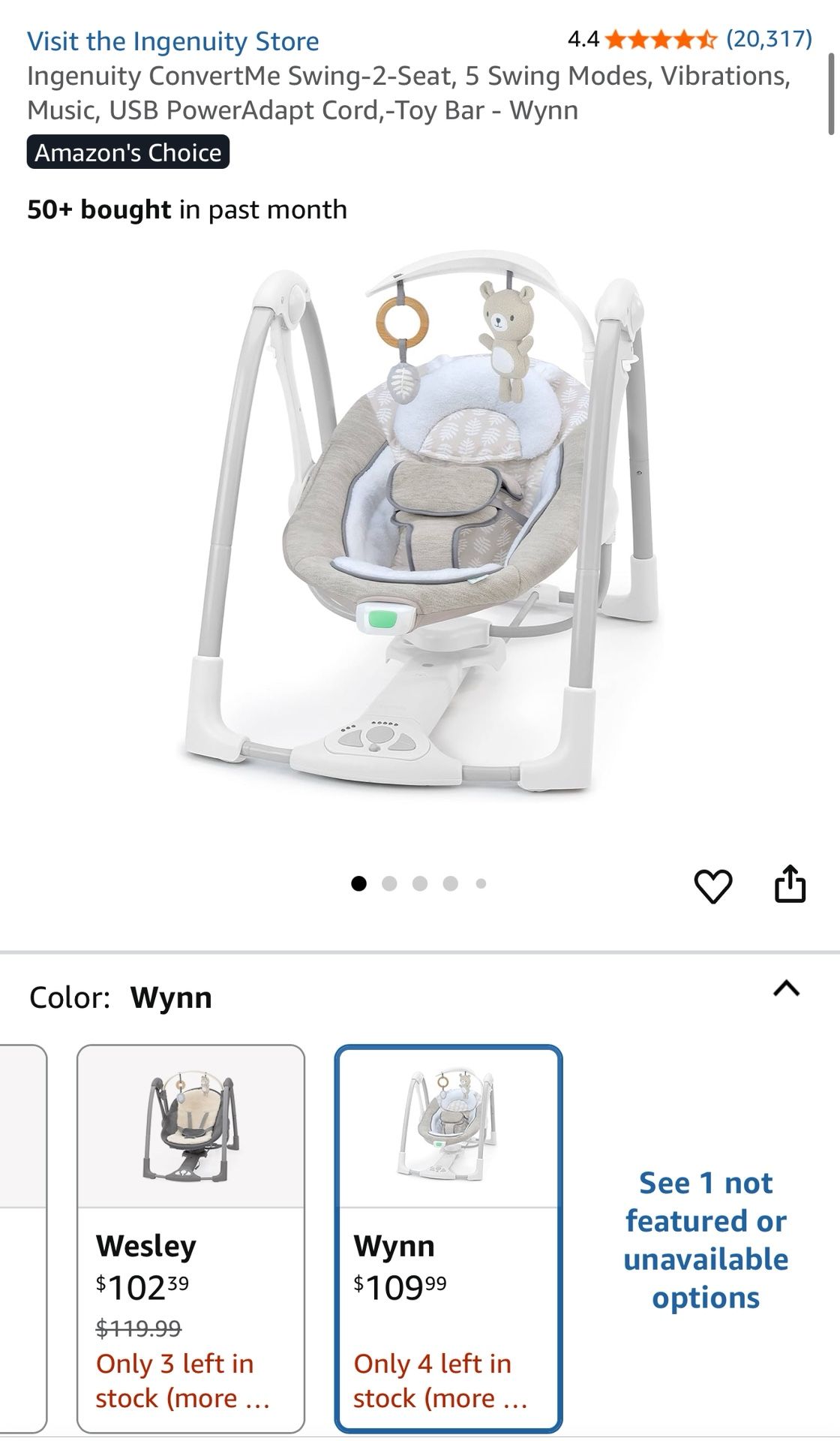 Ingenuity ConvertMe Baby Swing Seat