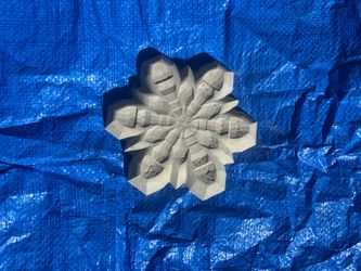 Concrete snowflake garden decor