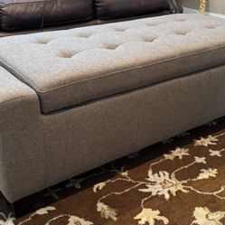 Gray Storage Ottoman/Bench 