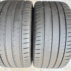 Two Premium Tires 325/35/22 Michelin Pilot Sport 4S Like New With 95-100% Left Mercedes GLE 63 