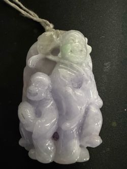 Jade lavender large pendant charm