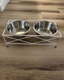 Double Dog Feeder Bowls