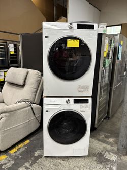 Samsung Smart Front Load Washer & Electric Dryer Set – Compact 24” – Like New