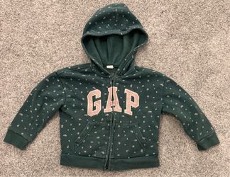 Gap Kids Zip-Up Hoodie Floral Print (Size 4T)